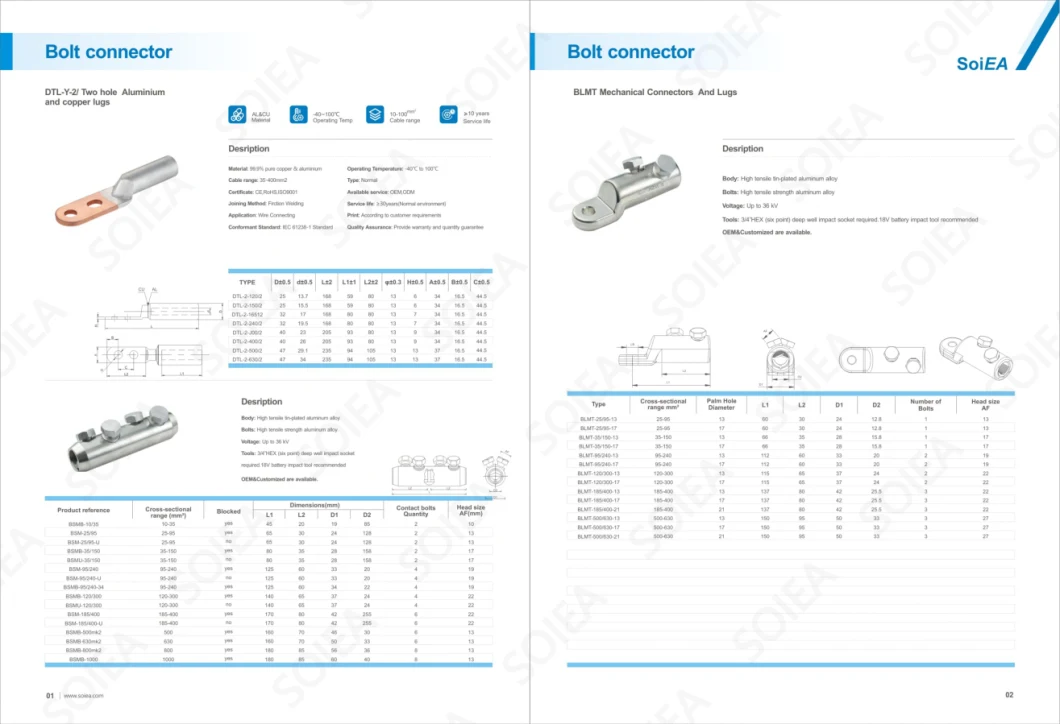 Electric Stainless Steel Tinned Copper Wire Cable Lugs Connectors