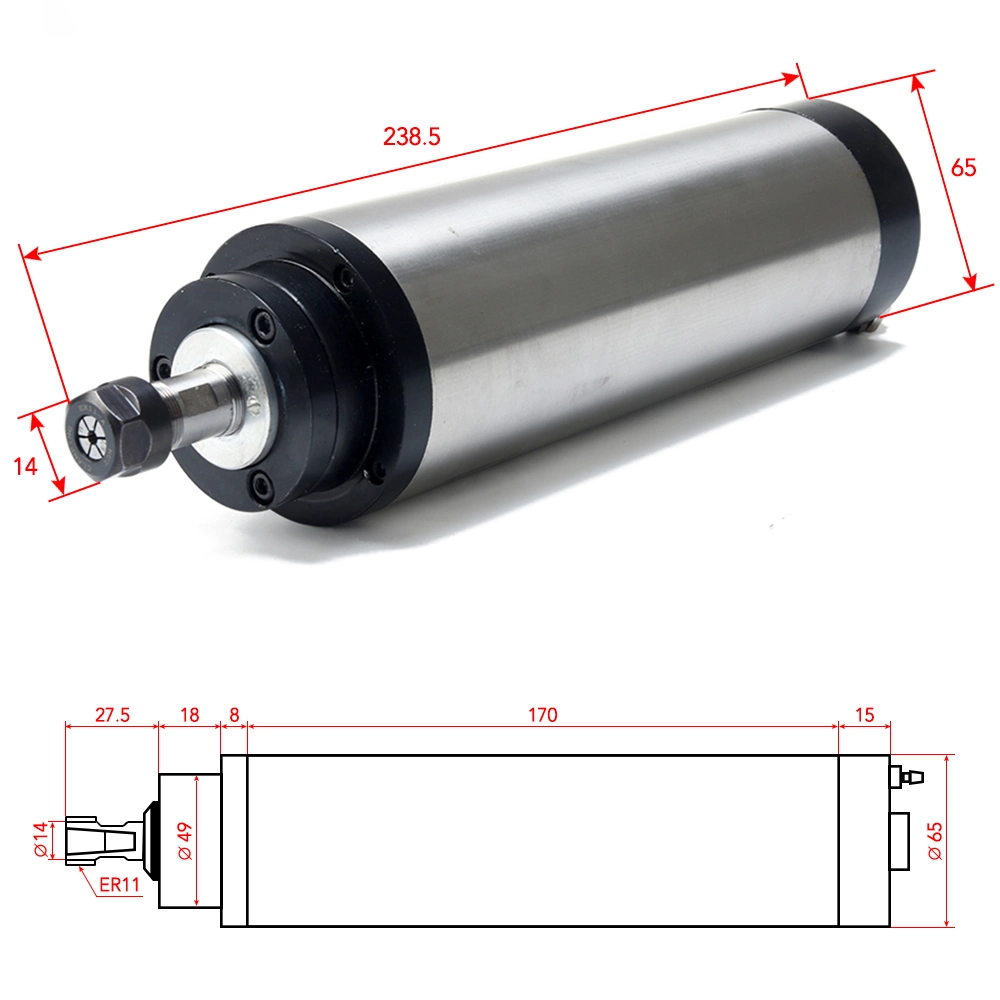 Olearn 2.2kw Spindle Water Cooling 24000rpm Machine Spindle Motor Engraving Milling Spindle 220V AC Spindle 4 Bearing