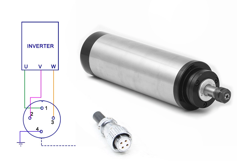 Olearn 2.2kw Spindle Water Cooling 24000rpm Machine Spindle Motor Engraving Milling Spindle 220V AC Spindle 4 Bearing