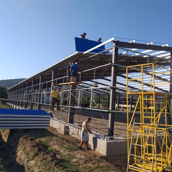 Galvanizado/pintado hangar/garagem/armazenamento/galpão de construção de metal pré-fabricada/estrutura de design pré-fabricada oficina/armazém estrutura de aço para construção industrial